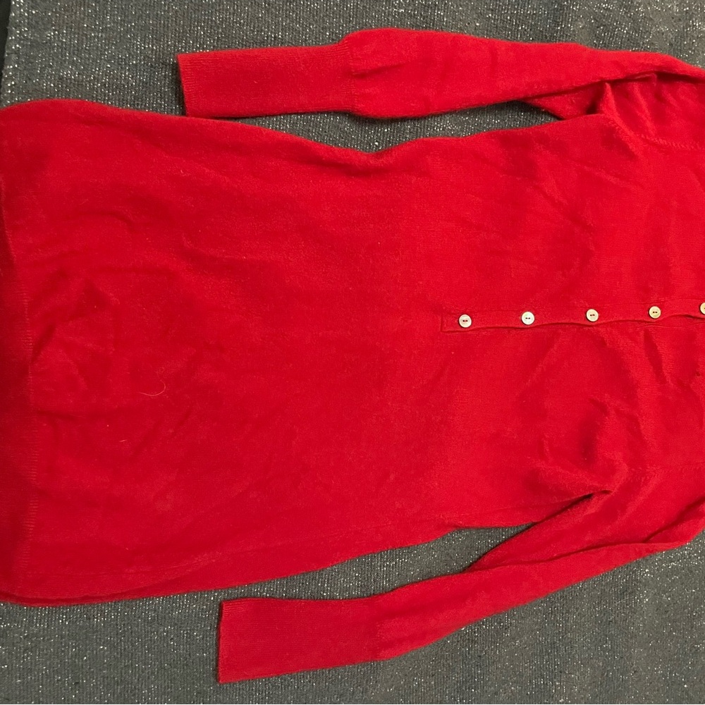 Pure Collection Cashmere Vibrant Red Long Sleeve Dress